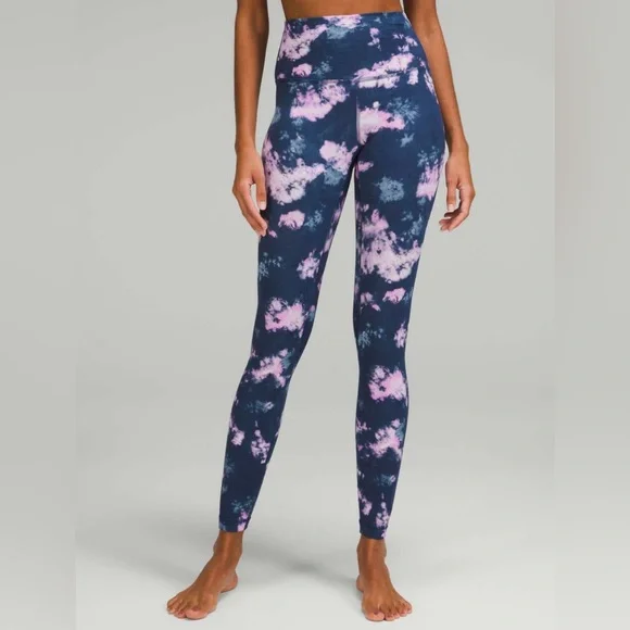 NWOT Lululemon Align High-Rise Pant 28" Circulate Tie Dye Mineral Blue M… - Picture 3 of 8